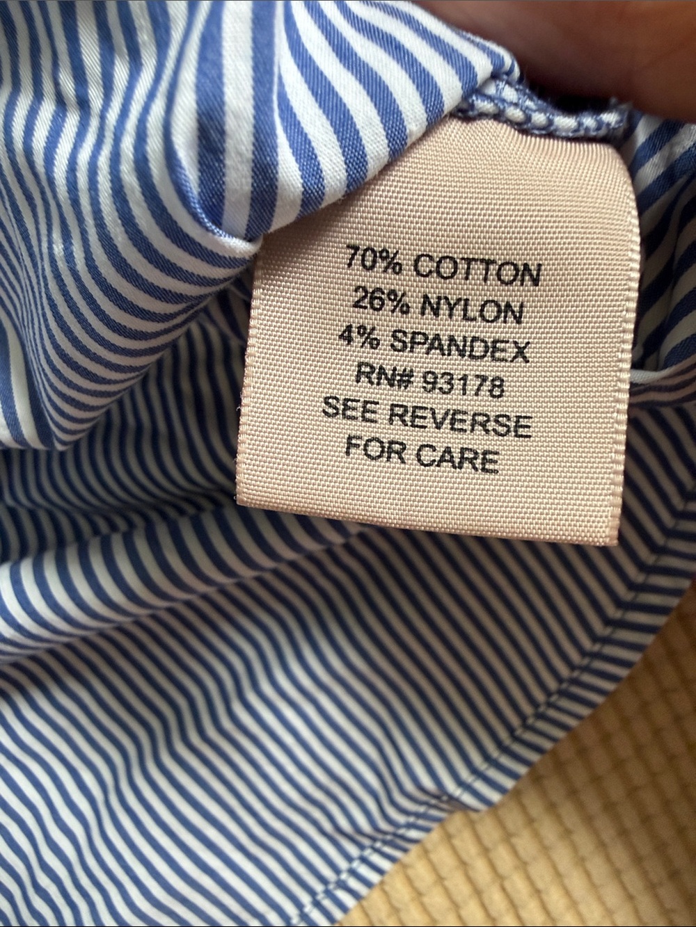 Philosophy Blue and White Striped Off-Shoulder Shirt - Picture 3 of 7